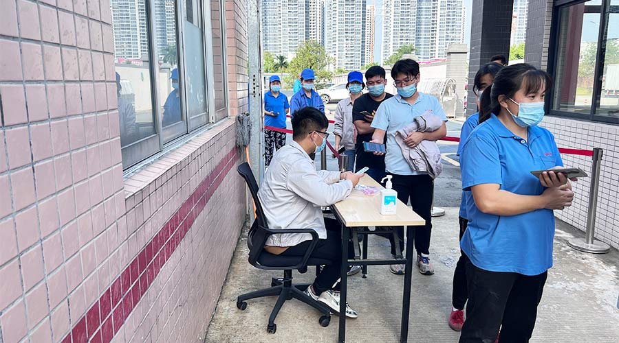 迅速防疫！金環(huán)電器積極配合醫(yī)護人員上門測核酸！