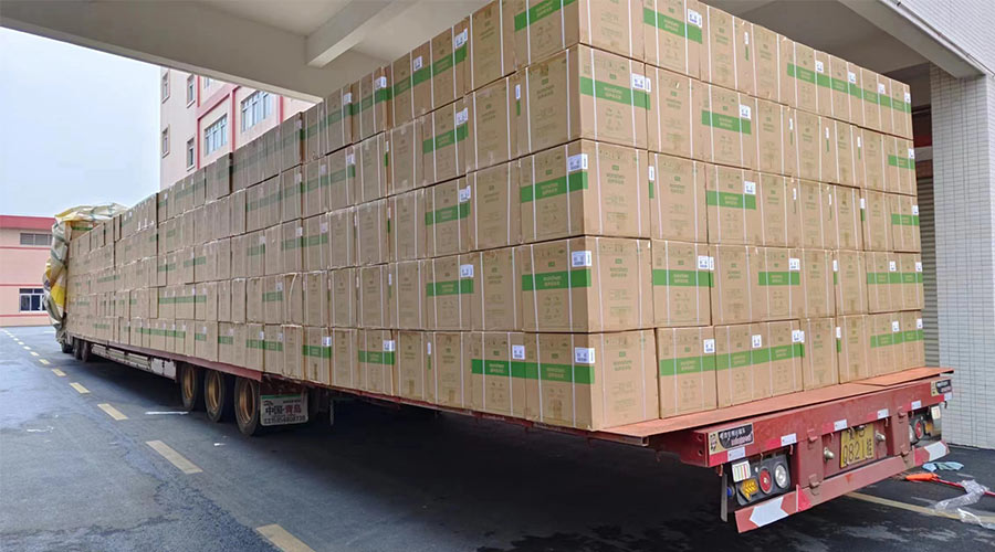 場面壯觀！國內(nèi)某知名品牌客戶2000臺波輪洗衣機(jī)高效裝柜完畢