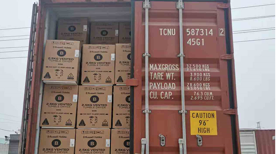 年底沖刺！順利完成英國(guó)Russell hobbs客戶的滾筒干衣機(jī)出貨